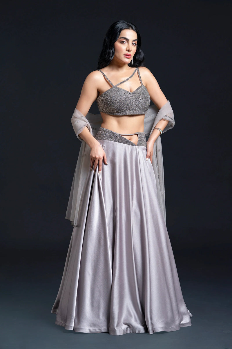 Grey Skirt Set