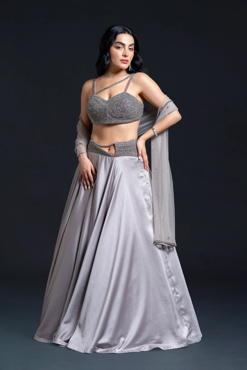 Grey Skirt Set