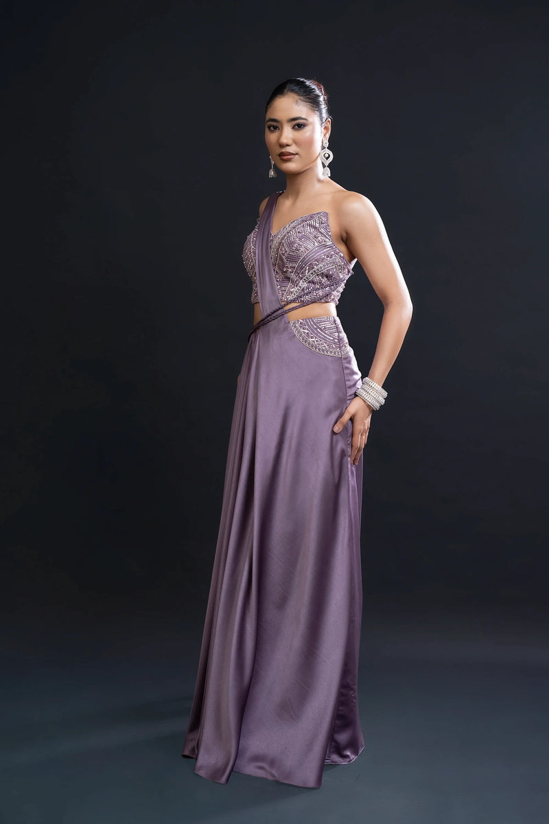 Mauve Drape Saree