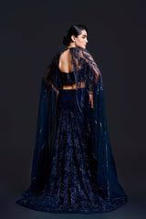 Navy Blue Stanley Slit Gown