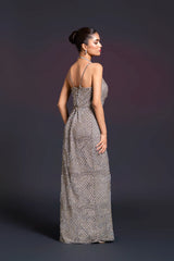 Grey Straight Slit Dress