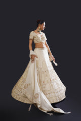 Ivory Embroidered Bridal Lehenga