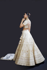 Ivory Embroidered Bridal Lehenga