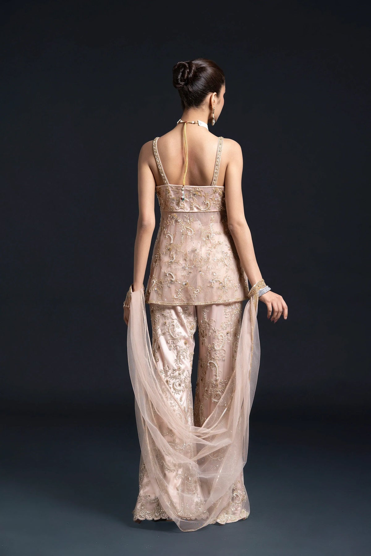 Peach Pink Sharara Set