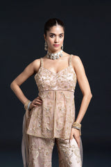 Peach Pink Sharara Set