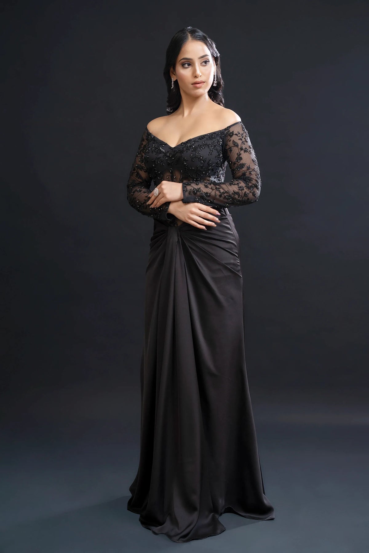Black Drape Gown