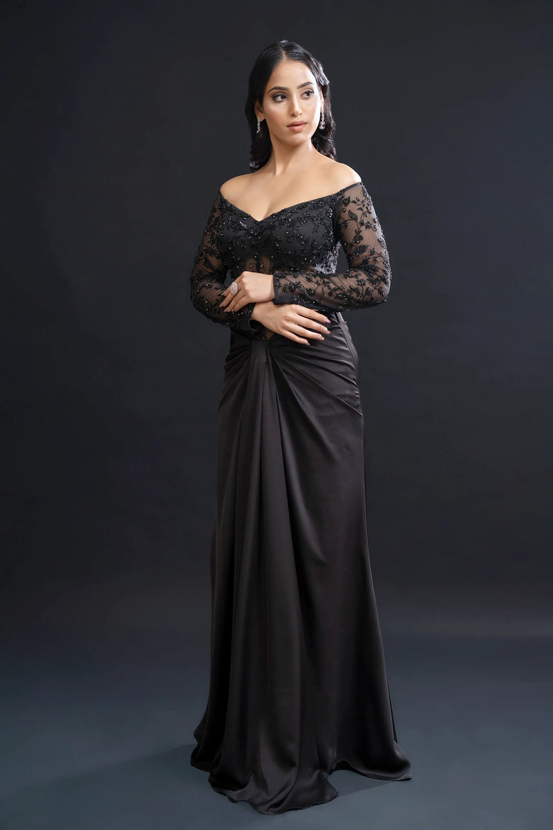 Black Drape Gown