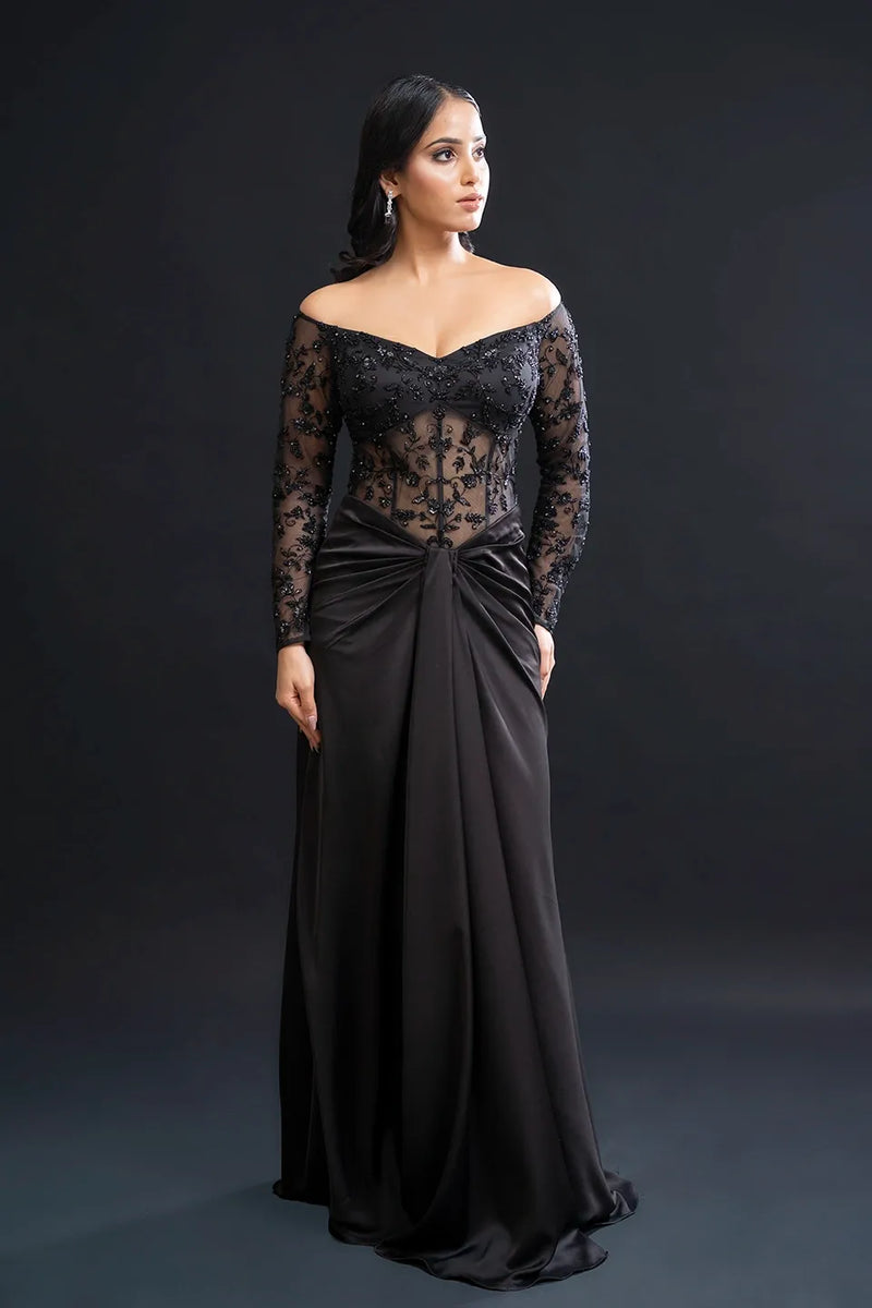 Black Drape Gown