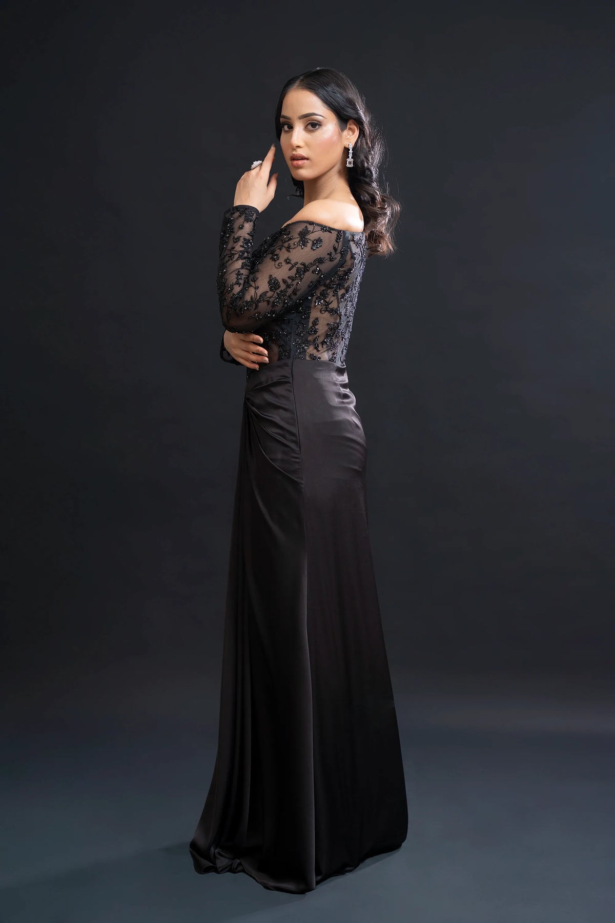 Black Drape Gown