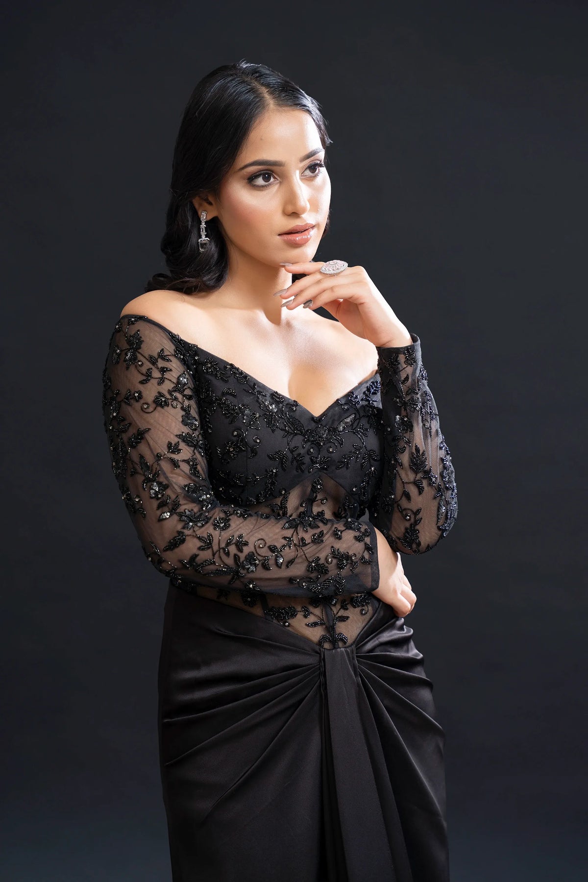 Black Drape Gown