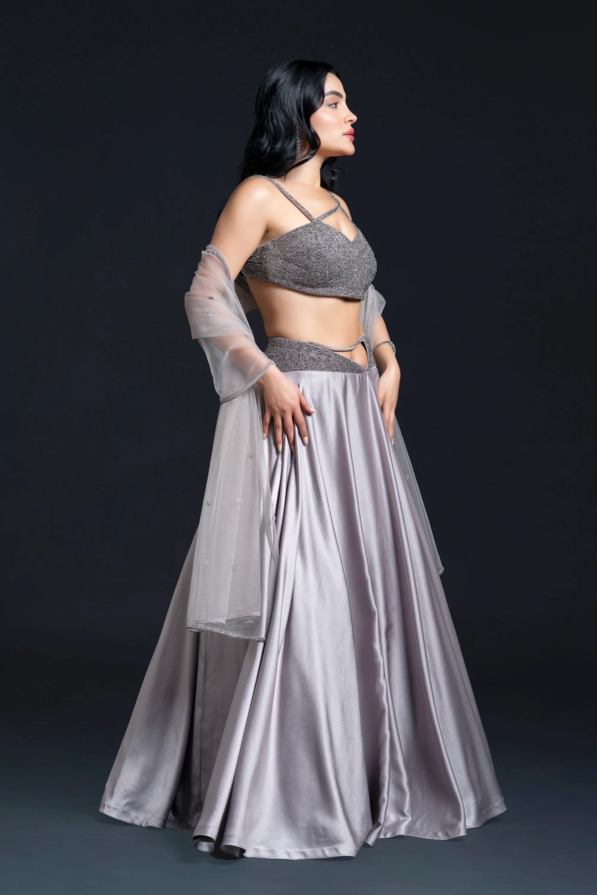 Grey Skirt Set
