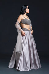Grey Skirt Set