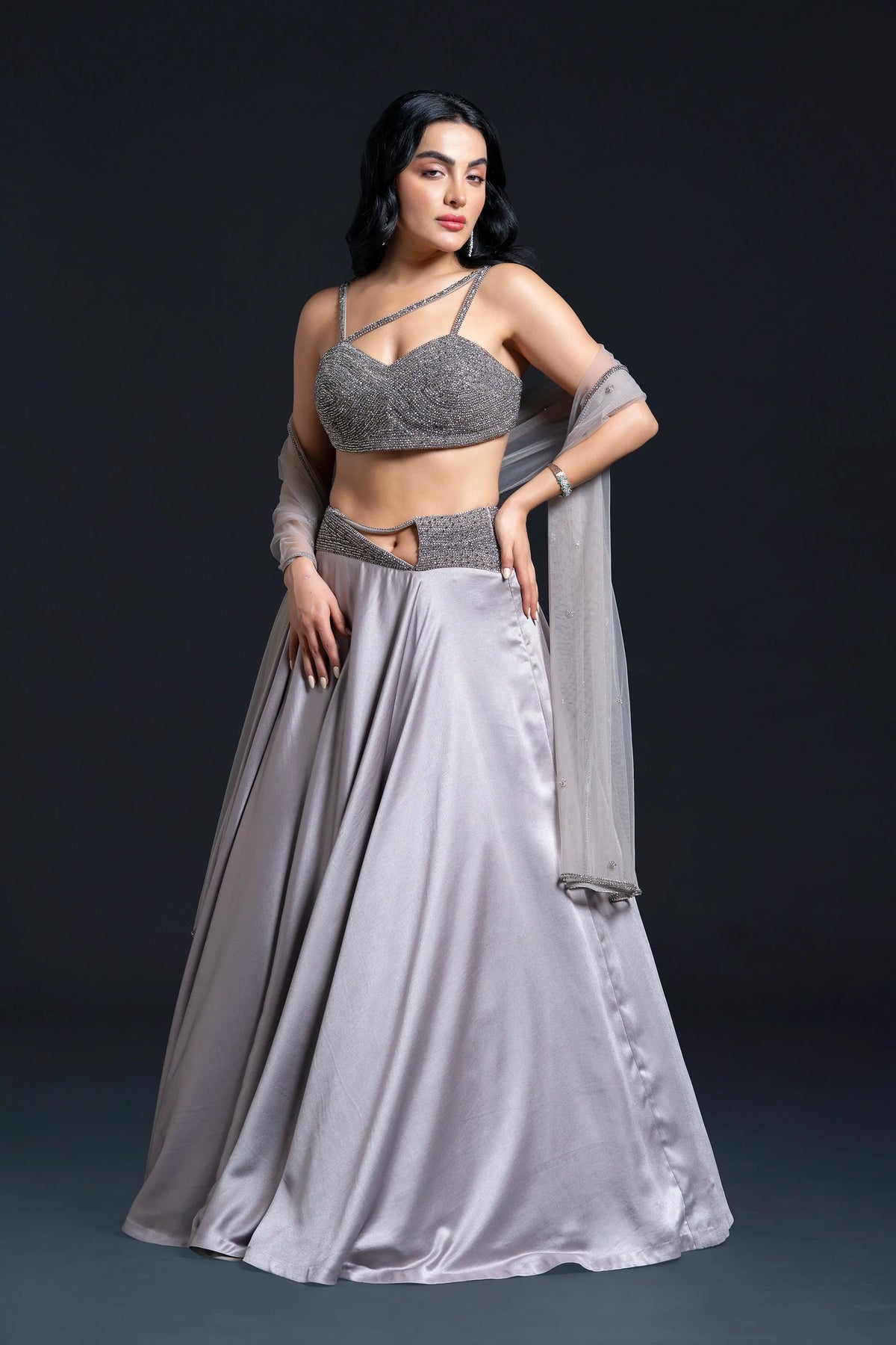Grey Skirt Set