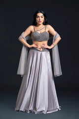 Grey Skirt Set