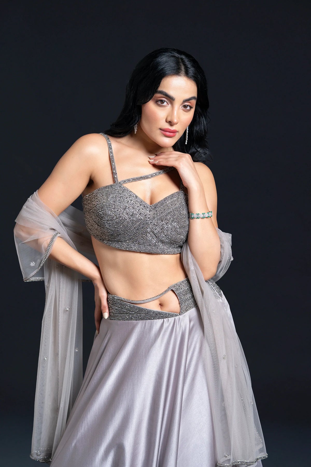 Grey Skirt Set