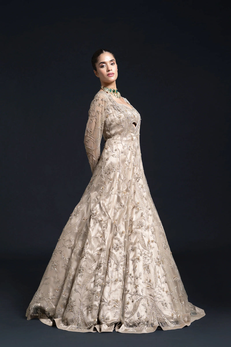 Light Olive Green Anarkali