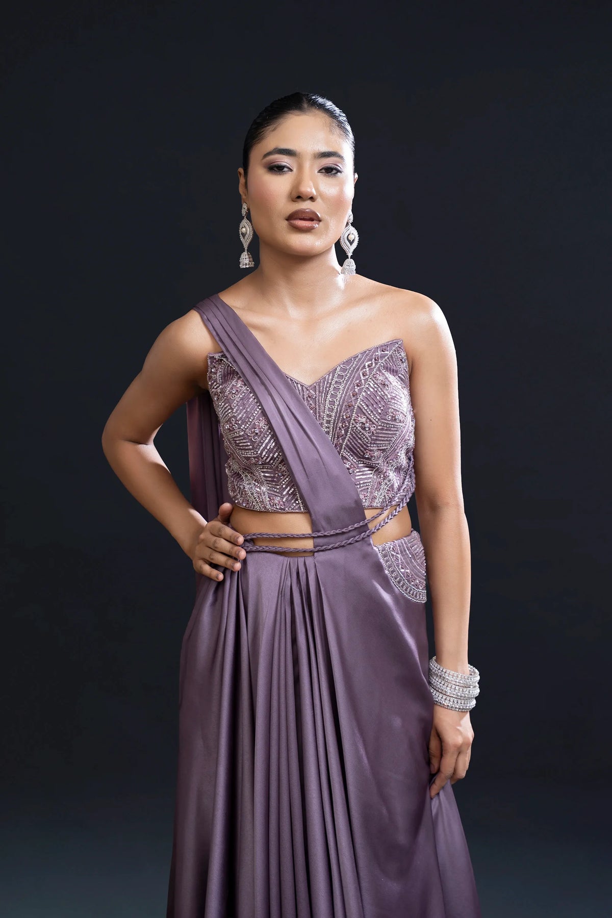 Mauve Drape Saree