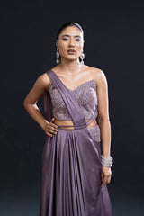 Mauve Drape Saree