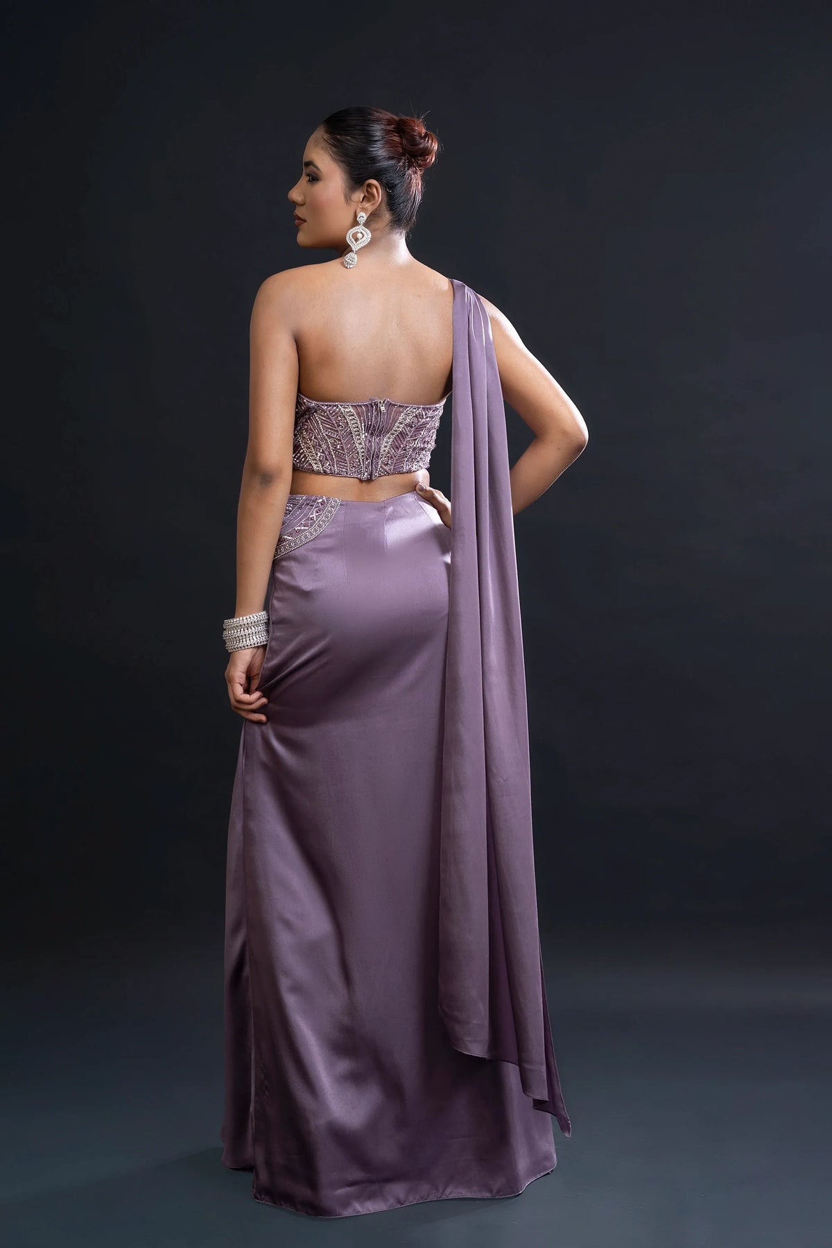 Mauve Drape Saree