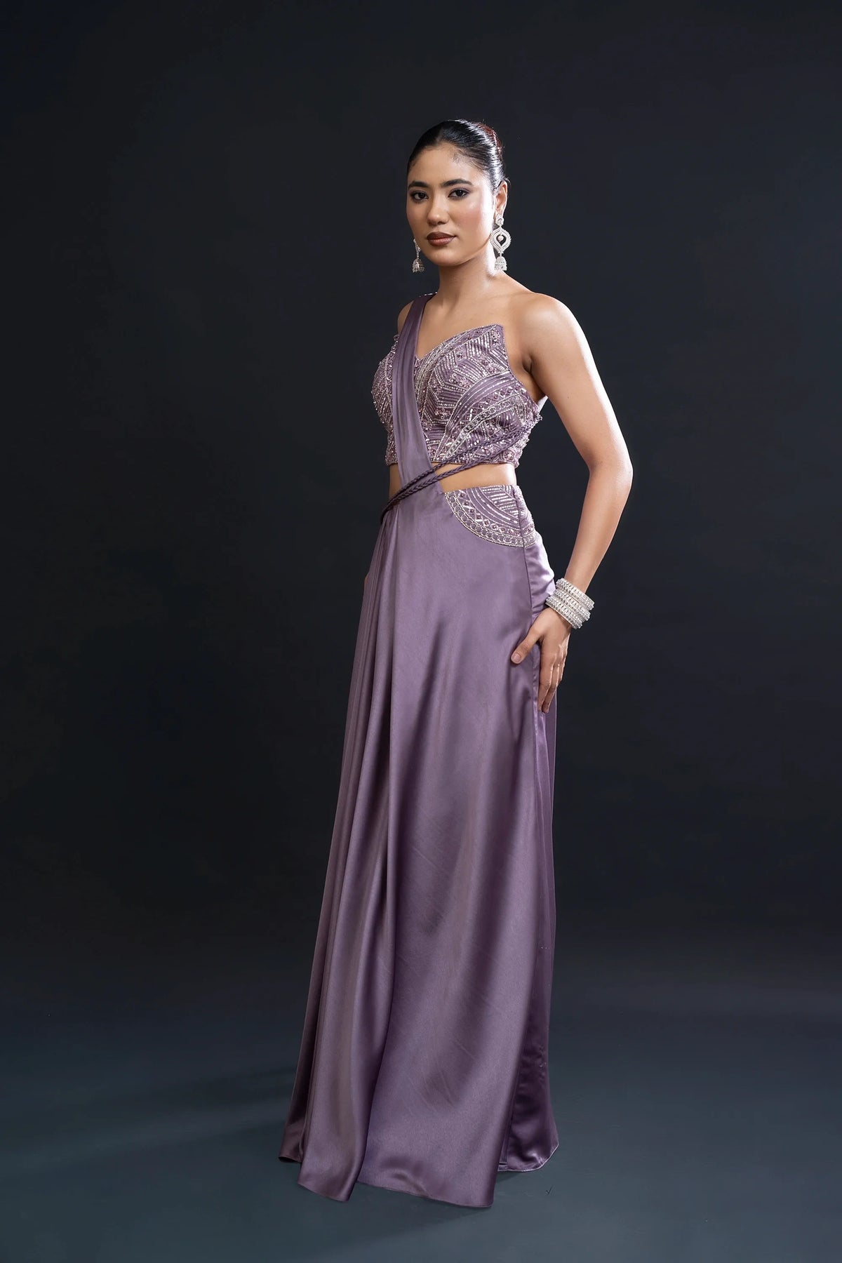 Mauve Drape Saree