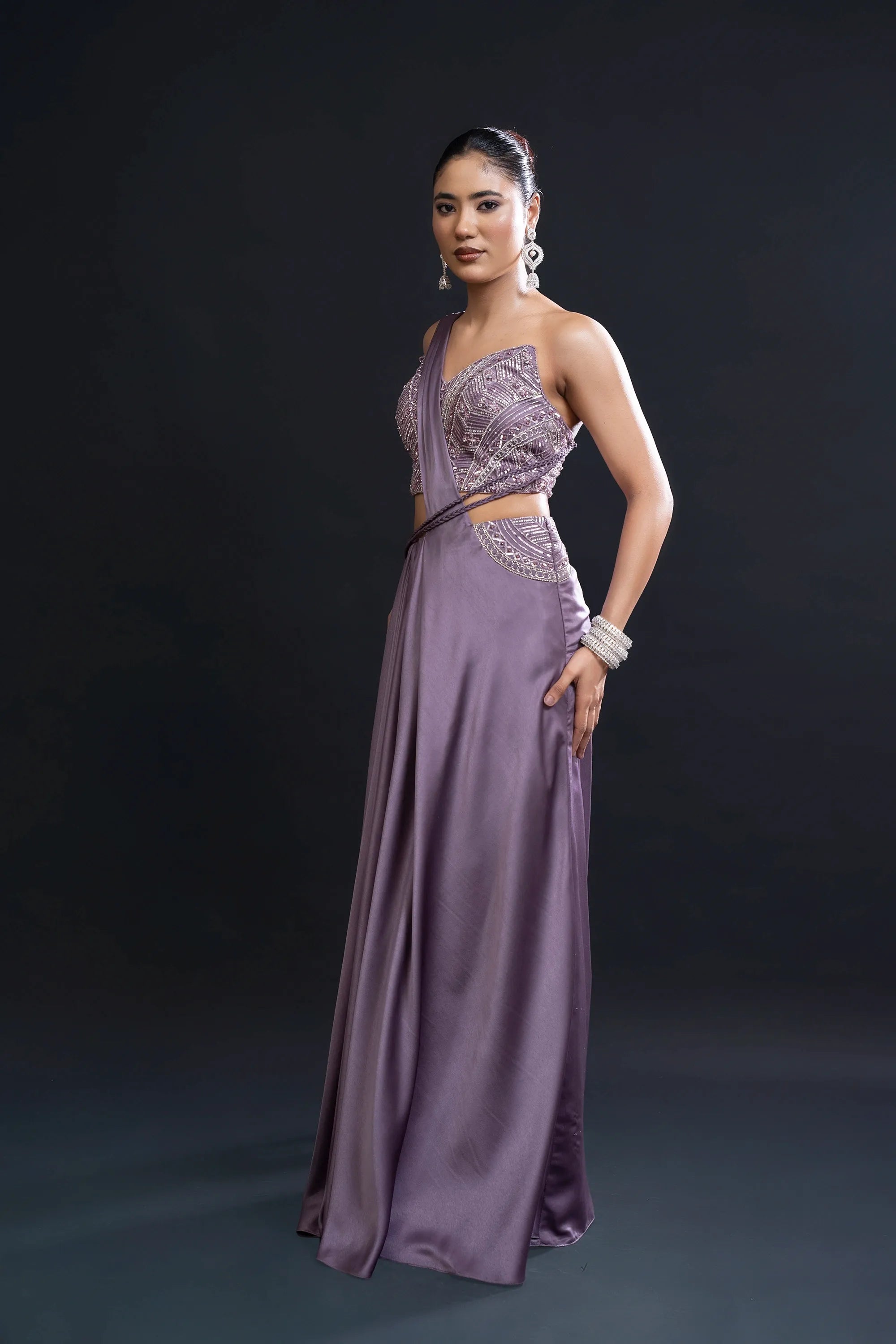 Mauve Drape Saree