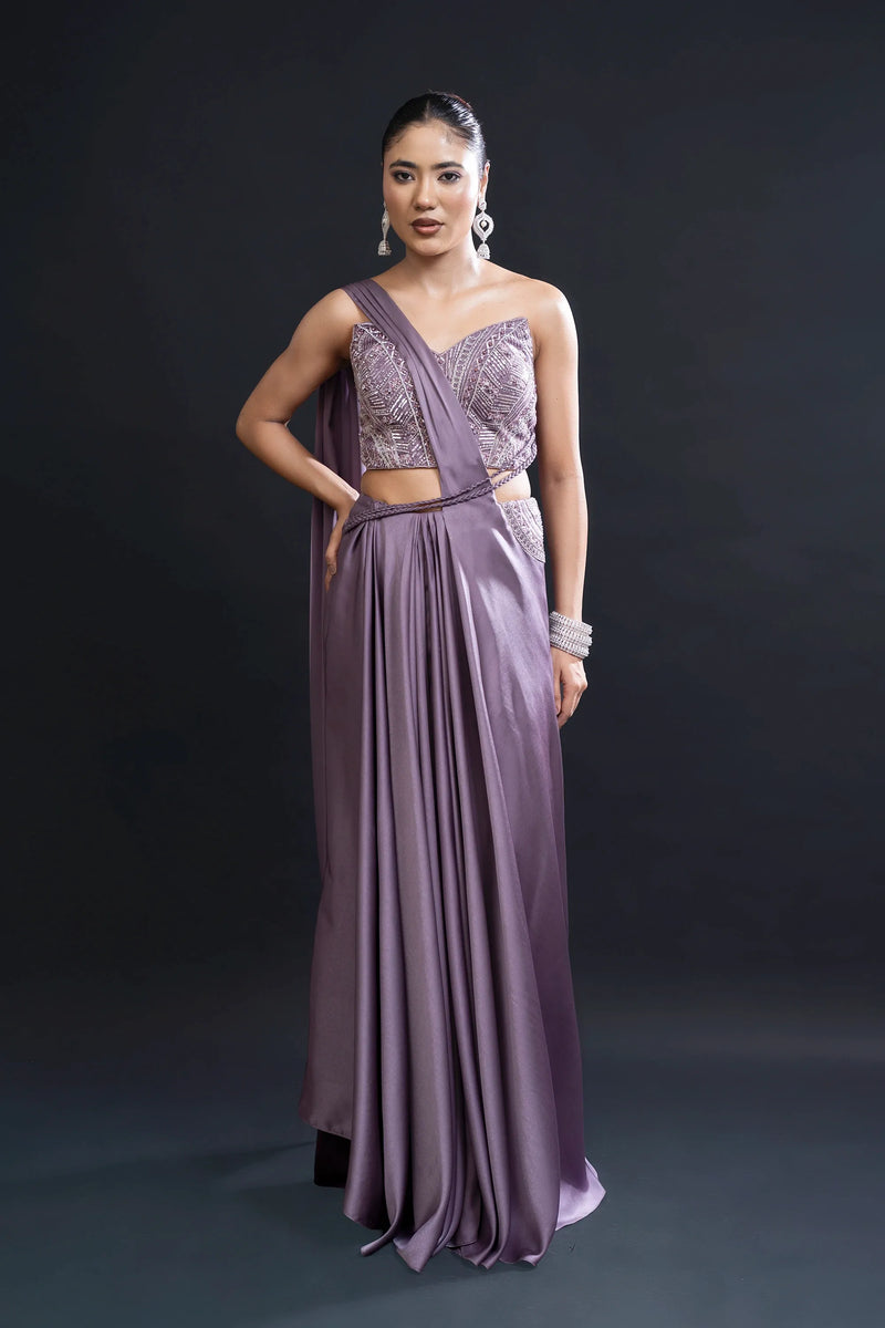 Mauve Drape Saree