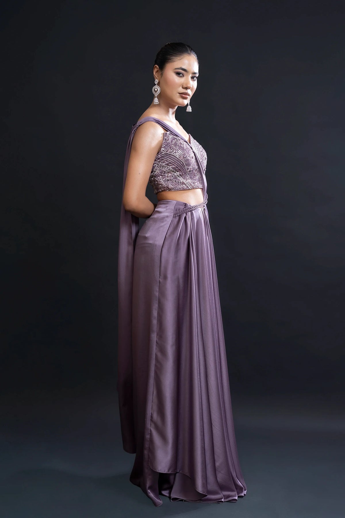 Mauve Drape Saree