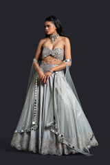 Mint Green Cape Lehenga