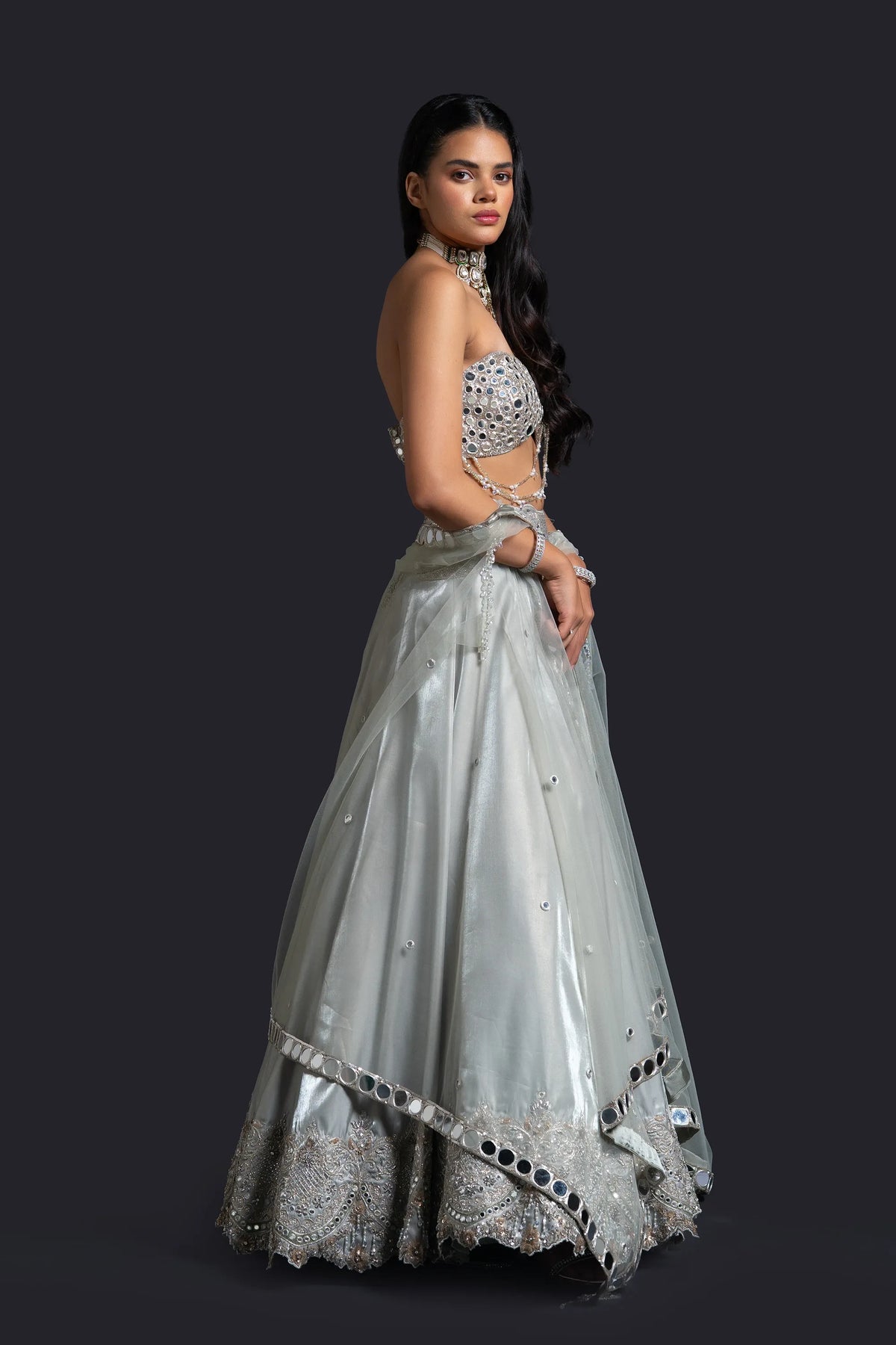 Mint Green Cape Lehenga