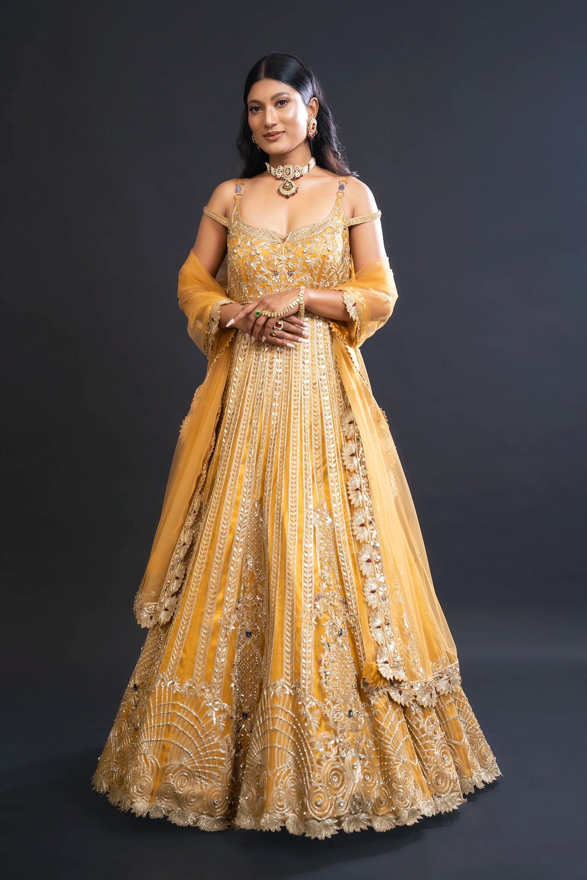 Mustard Yellow Anarkali
