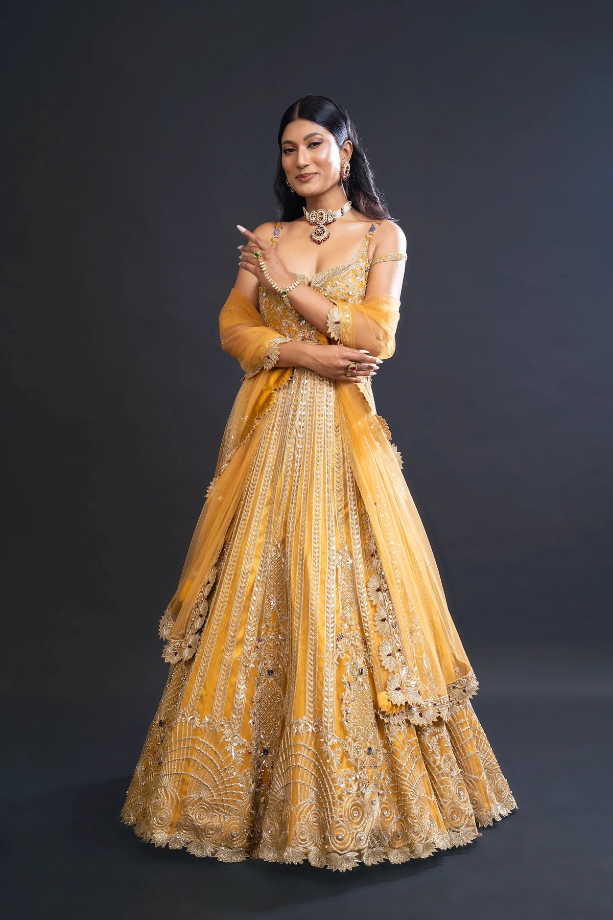 Mustard Yellow Anarkali