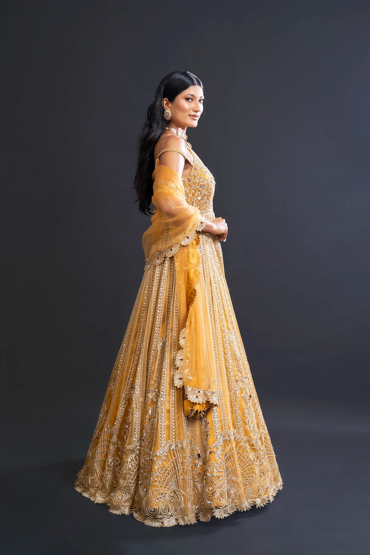 Mustard Yellow Anarkali