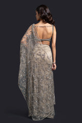 Olive Green Drape Saree